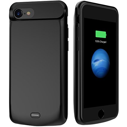 iPhone 7 Battery Case, ALCLAP Charger Case 5000mAh Rechargable External Backup Power Juice Bank for Apple iPhone 7(4.7'')With 200% Extra Battery for Apple iPhone 7 Battery Charger Case - Black