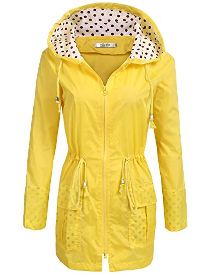 UNibelle Waterproof Lightweight Rain Jacket Active Outdoor Hooded Raincoat for Women