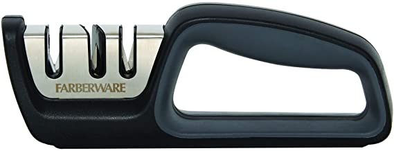 Farberware Edgekeeper 2 Stage Knife Sharpener With Serrated Slot, 7.5-inch, Black