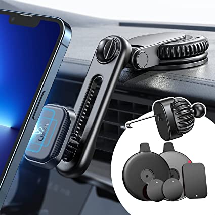 Magnetic Phone Holder for Car, LISEN Universal Phone Mount for Car, Dashboard Windshield Magnetic Car Cell Phone Holder Mount, Compatible for iPhone 13 Pro Max, Samsung Smartphones