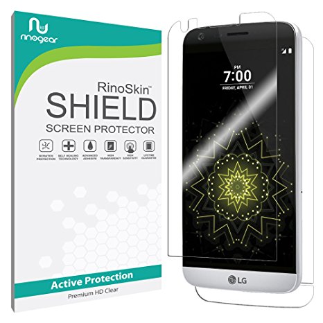 LG G5 (2016) Screen Protector by RinoGear [Active-Grade] (Full Body Front & Back) Premium HD Invisible Clear Shield Anti-Bubble