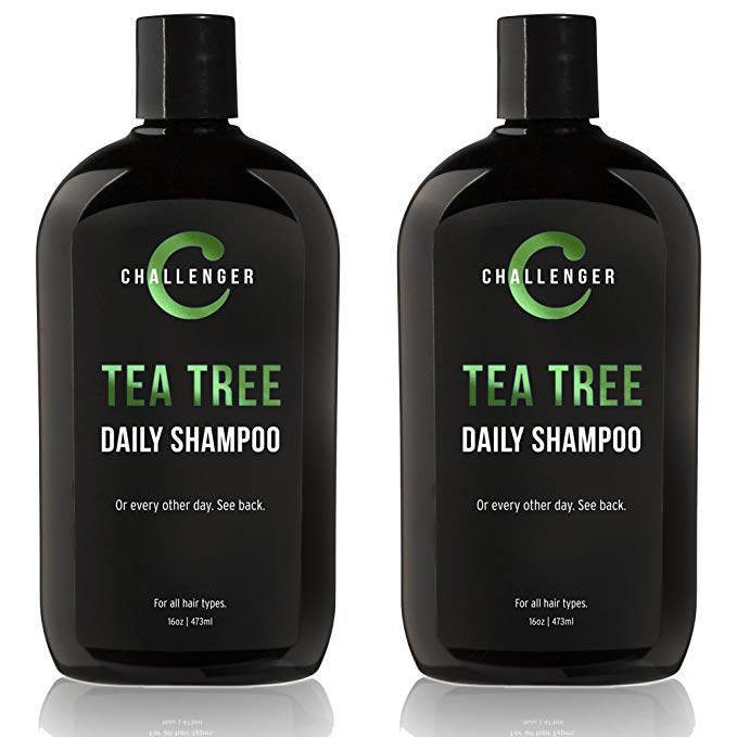 Challenger Tea Tree, Argan, Biotin, Shampoo - 2 pack 16oz - Vitamins & Premium Ingredients - Keratin, Vitamin C, Vitamin D, Rice Protein, No Sulfates or Artificial Colors. (4-6 Month Supply)