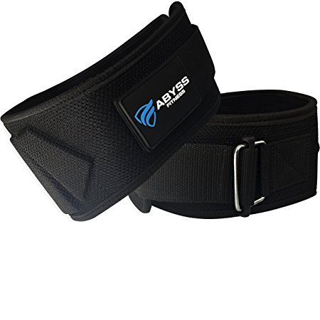 Weightlifting Belt, Olympic Lifting, Crossfit, for Men and Women, 6 Inch, Back Support for Lifting by ABYSS FITNESS