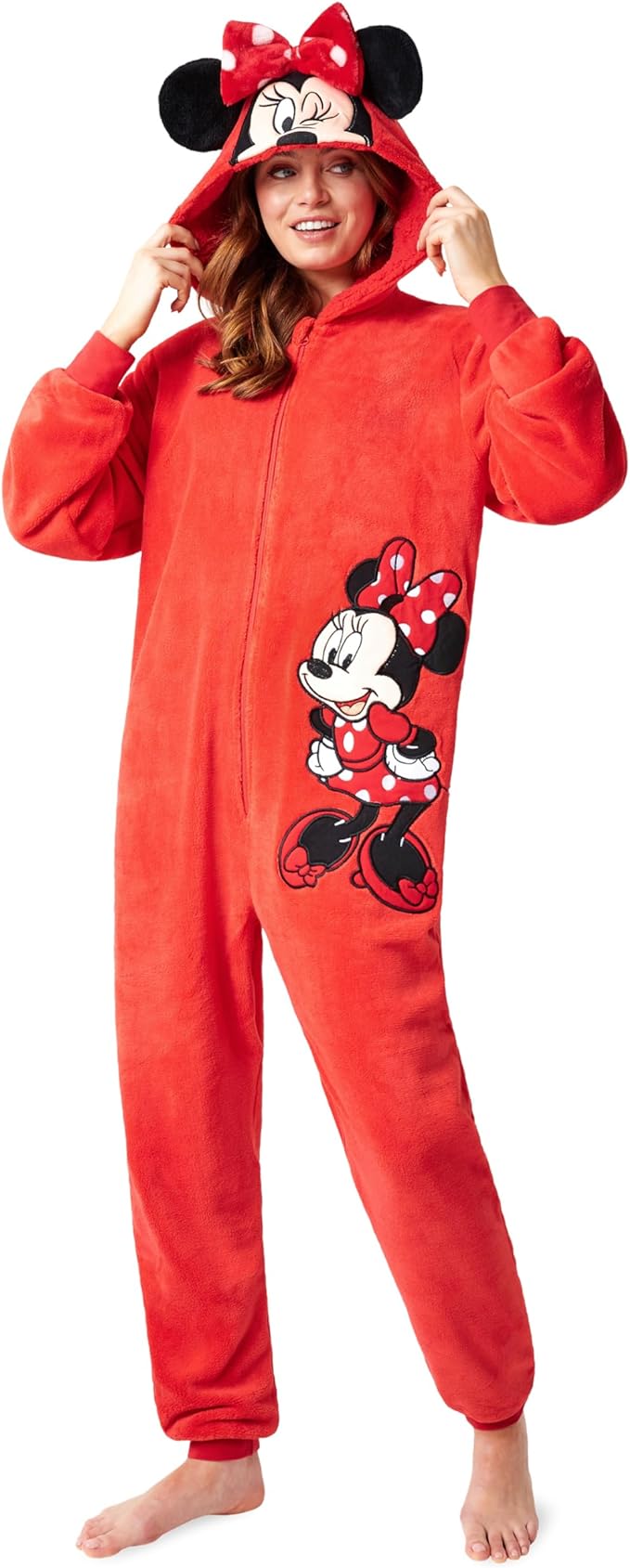 Disney Combinaison Pyjama Femme Stitch Minnie Bourriquet, Grenouillère Femme en Polaire, Onesie Adulte Ado Couple S-XXL