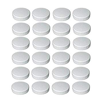 Sunshine Mason Co. Wide Mouth Mason Jar Plastic Storage Caps 24 Pieces, White