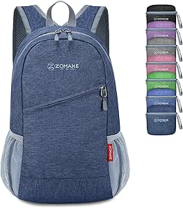 ZOMAKE 10L Small Hiking Backpack for Women Men - Lightweight Packable Hiking Daypack - Tear Resistant Travel Foldable Day Pack for Camping Outdoor Sports(Navy Blue)