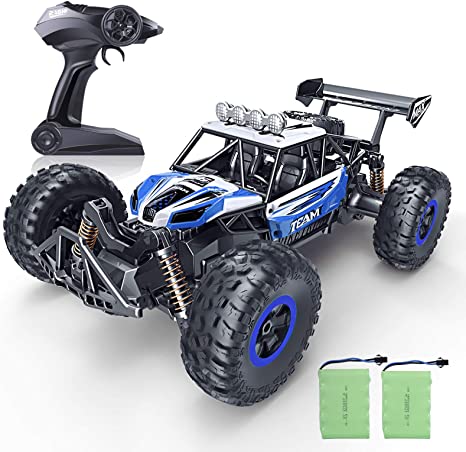 RC Car, SPESXFUN 2020 Newest 1:14 Scale High Speed Remote Control Car, 2.4Ghz Off Road RC Trucks with Two Rechargeable Batteries, Electric Toy Car for All Adults & Kids (Blue)