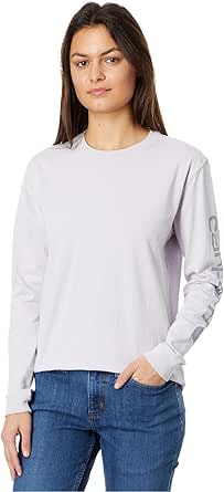 Carhartt Women's Loose Fit Heavyweight Long-Sleeve Logo Sleeve Graphic T-Shirt