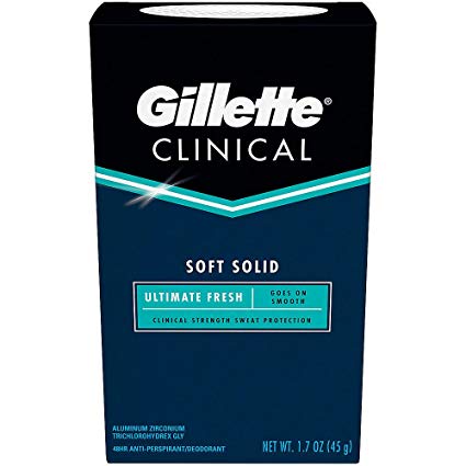 Gillette Clinical Anti-Perspirant Deodorant, Ultimate Fresh Advanced Solid 1.70 oz (Pack of 3)