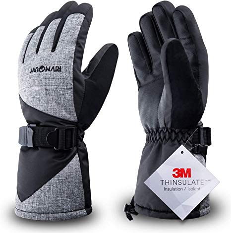 RIVMOUNT Winter Ski Gloves for Men Women,3M Thinsulate Keep Warm Waterproof Gloves for Cold Weather Outside RSG611