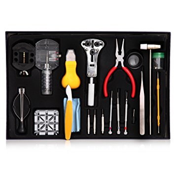 Readaeer® 155 Pcs Watchmaker Watch Repair Tools Kit Back Case Opener Remover with Spring Pin Bar