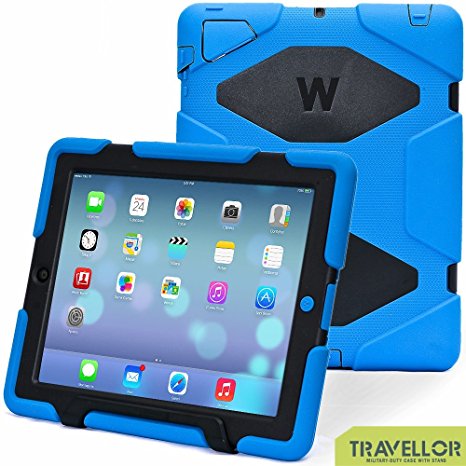 KIDSPR 5766062 Super Protect Shockproof and Rainproof Case with Built-in Screen Protector for Apple iPad 2/3/4, 2015 - Blue/Black