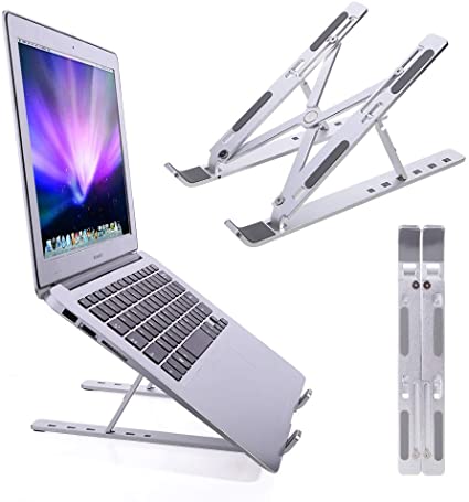 Portable Laptop Stand, Adjustable Aluminum Laptop Computer Tablet Stand Mount, Foldable Desktop Holder Compatible with All Laptops (Up to 15.6 inches)