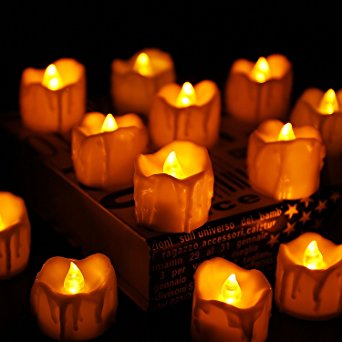 Electric Flameless Candles, LED Tea Light Candles With Battery-Powered Wedding Candles Decorations For Parties Events,  Flickering LED Candles (12 Packs)