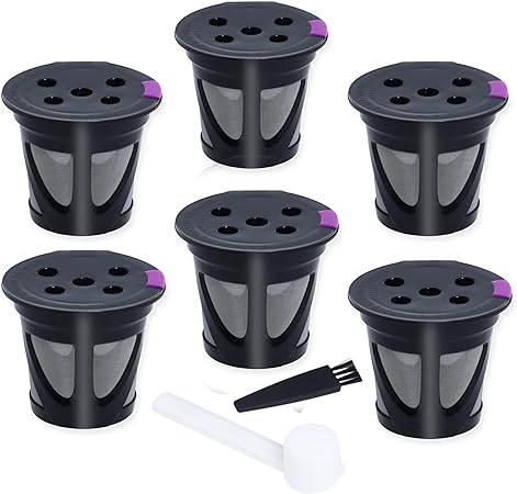 6 Pcs Refillable Coffee Filters Cup Compatilbe with K-Supreme and K-Supreme Plus Coffee Maker,Reusable Cup Pod Coffee Filters Compatible with K-Cup Keurig 2.0 Brewers