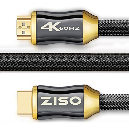 4K High Speed HDMI Cable 6 Feet-HDMI 2.0 Ready (4K 60Hz)- HDCP 2.2 ,Gold Plated Connectors- - Ethernet / Audio Return Channel , Supports Video 2160p HDS, Ultra HD blu-ray Xbox PS4 (28 AWG, 18Gbps)