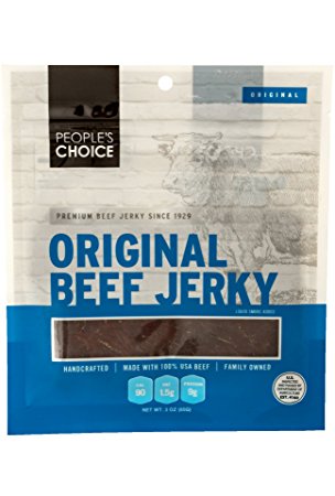 People's Choice Beef Jerky - Classic - Original - High Protein Meat Snack - 3 OZ Bag