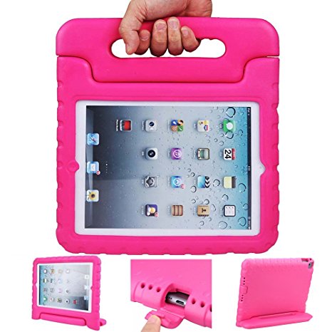 iPad mini case, ANTS TECH Light Weight [ Shockproof ] Cases Cover with Handle Stand for Kids Children for iPad mini 3 & iPad mini 2 & iPad mini (iPad Mini 123, Pink)