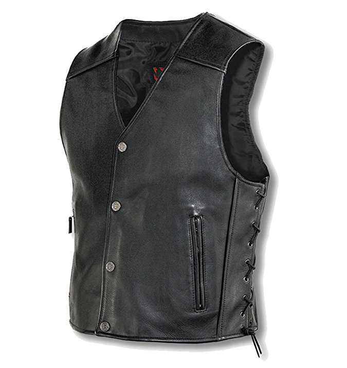 Milwaukee Motorcycle Clothing Company Mens Joker Vest (Black, X-Large)