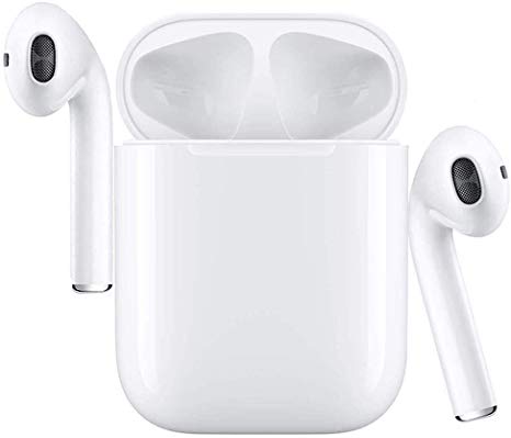 Bluetooth 5.0 Wireless Earbuds with [24Hrs Charging Case] Waterproof 3D Stereo Headphones in-Ear Built-in Mic Headsets Premium Sound with Deep Bass for Apple Airpods and Airpod Sport Earphones