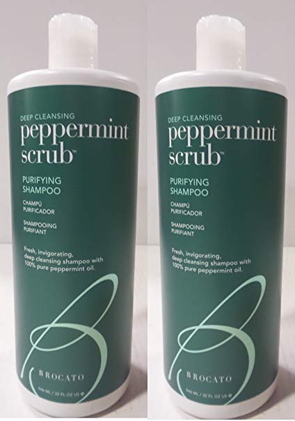 Brocato Peppermint Scrub Purifying Shampoo 32 Oz (Set of 2)