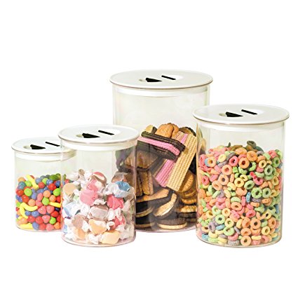 Oggi Stack 'N Store 4 Piece Canister Set, White