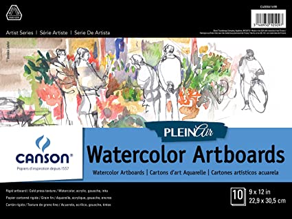 CANSON 400061698 Plein Air Art Board Pad, watercolor 9"X12""