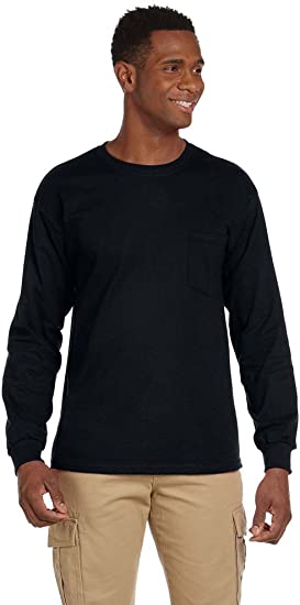 Cotton 6 oz. Long-Sleeve Pocket T-Shirt (G241)