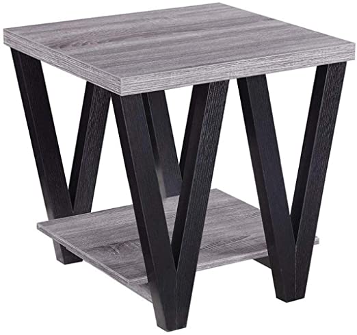 Coaster Home Furnishings Angled Leg End Table, Black/Grey