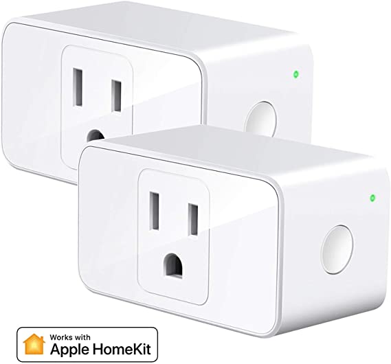 Meross Smart Plug Mini, 16A & Reliable WiFi, Support Apple HomeKit, Siri, Alexa, Echo, Google Assistant, Nest Hub, and SmartThings, App Control, Timer, No Hub Needed, 2 pack