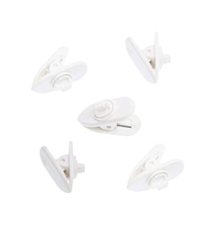 ALXCD Earphone Headphone Clips, 360 Degree Rotate Earphone Mount Cable Clothing Clip, 5 Pcs White Clips for Most Monster, Sony, Sennheiser and Plantronics Headset, Pack of 5 (White)