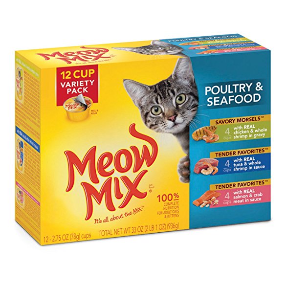 Meow Mix Tender Favorites Wet Cat Food Cups in Sauce