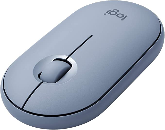 Logitech Pebble Wireless Mouse, Bluetooth Or 2.4 GHz with USB Mini-Receiver, Silent, Slim Computer Mouse with Quiet Click for Laptop/Notebook/PC/Mac - Blue