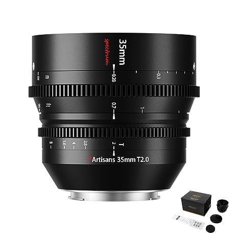 7artisans 35mm T2.0 Cine Lens Full Frame Large Aperture for Sony E-Mount (Black)