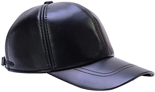 Yosang Men's Genuine soft lambskin Leather Baseball hats driving Adjustable Cap