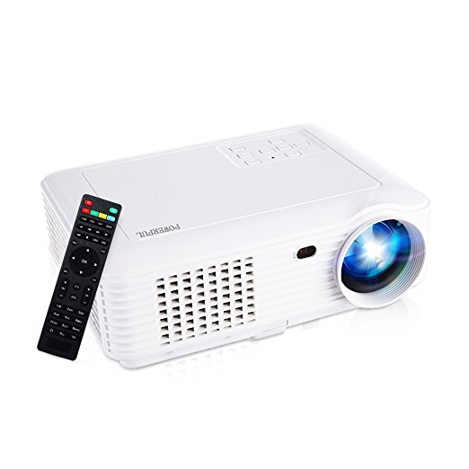 Home Cinema Projector 4000 Lumens Home Projector, Joyhero Portable LED Projector Support HDMI Max 200" Big Screen 50000 hours lamp life For Home Back Yard Movie, Party, Games, Office -White