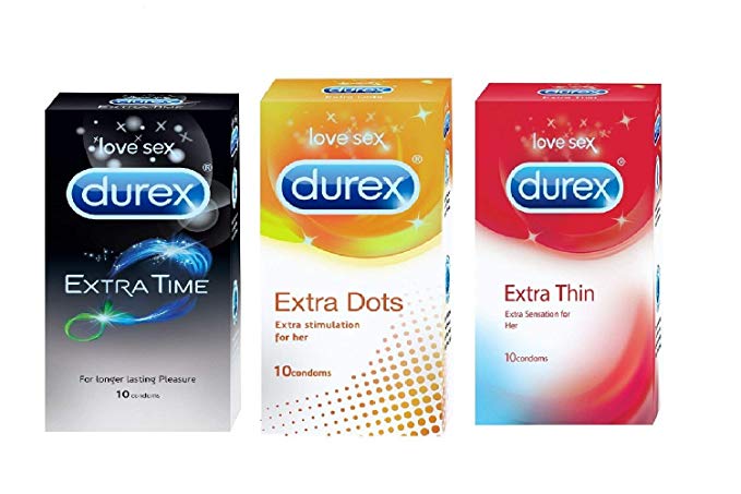 Durex Combo 10 X 3: Extra Thin   Extra Dots   Extra Time