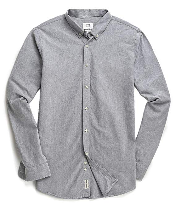 Men's Oxford Long Sleeve Button Down Casual Dress Shirt