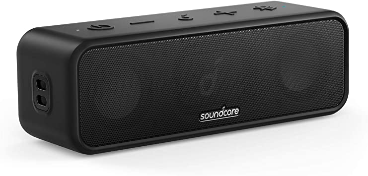 Soundcore 3 Bluetooth Speaker with Stereo Sound, Pure Titanium Diaphragm Drivers, PartyCast Technology, BassUp, 24H Playtime, IPX7 Waterproof, App for Custom EQs, Use at Home, Outdoors, Beach, Park