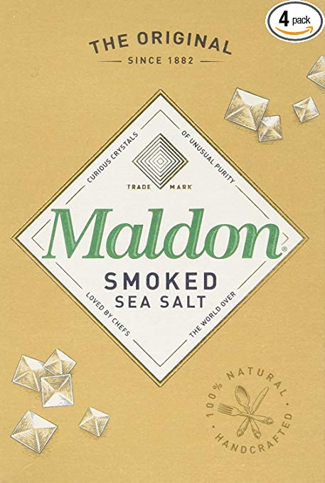 Maldon Smoked Sea Salt, Flaky Crystals, 4.4-Ounce Boxes (Pack of 4)