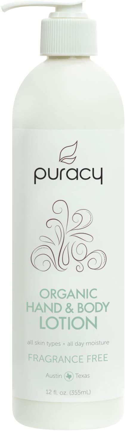Puracy Organic Hand & Body Lotion, Fragrance Free Unscented Natural Moisturizer, 355 mL
