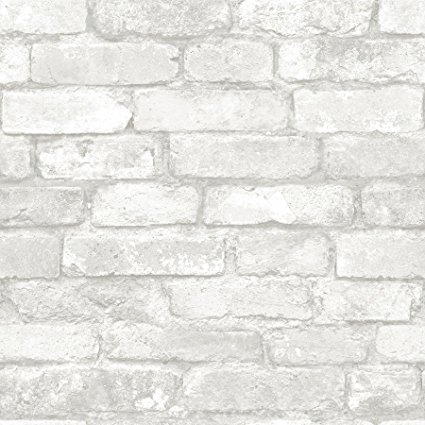 Brewster Brick White Peel And Stick Wallpaper