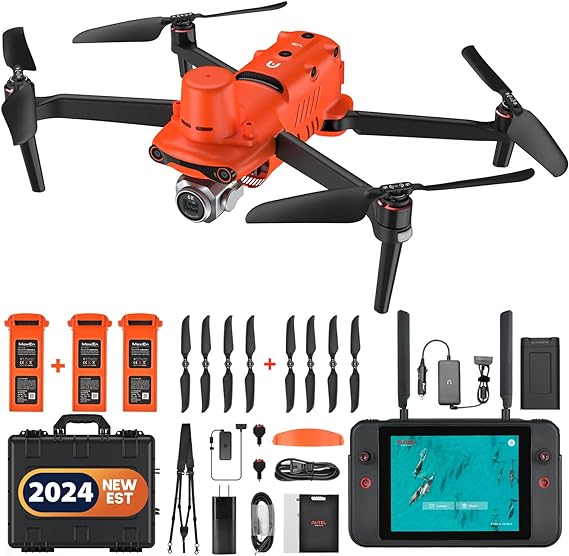 Autel Robotics EVO II PRO RTK V3 Drone, 2024 Newest Complies with Remote Id, EVO 2 Pro V3 RTK, Centimeter-Level Positioning, High-Precision GNSS Base Station, PPK Support, Photo Replication, No Need GCP, S-ony 1'' 6K/30fps HDR Video, 20M Pixels, Aperture F/2.8 - F/11, 7.9" Smart Controller V3, 36 Min Fly Time, 15KM HD Transmission, SkyLink 2.0 Video Transmission, Designed for Mapping/ Power Line Inspections/ Photogrammetry/ Urban Planning