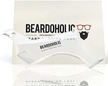 Beard Shaper - Advanced Design All In One Beard Shaping Tool with Templates - Transparent for Easier Alignment and Styling - Beard Trimming Guide for Facial Hair