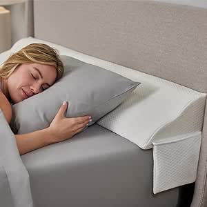 Gorilla Grip Bed Wedge Pillow Headboard Gap Filler, Comfortable and Supportive High Density Foam Angled Pillows, Stay in Place Gripping Dots, Support Sleep Wedges Between Mattress, King Size White