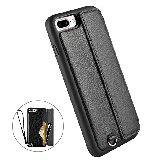iPhone 7 PLUS Wallet Case, ZVEdeng Leather iPhone 8 PLUS Case with Card Holder iPhone 8 PLUS, Protective Wallet Case for Apple iPhone 7 PLUS/iPhone 8 PLUS - Black