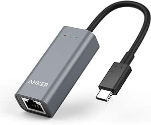 Anker USB C to Ethernet Adapter, Portable 1-Gigabit Network Hub, 10/100/1000 Mbps, for MacBook Pro, iPad Pro 2019/2018, ChromeBook, XPS, Galaxy S9/S8, and More