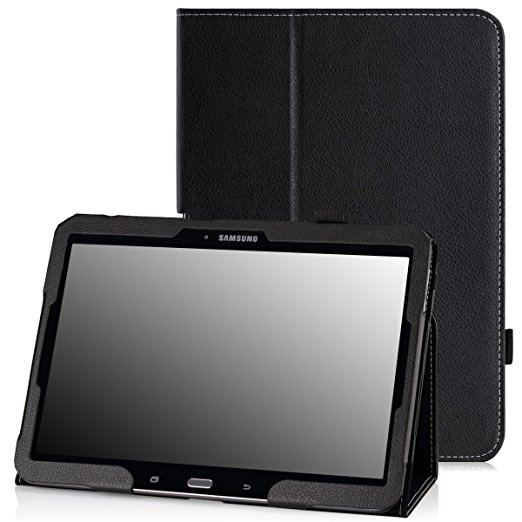 MoKo Samsung Galaxy Tab 3 10.1 and Galaxy Tab 4 10.1 Case - Slim Folding Cover Case for Samsung Galaxy Tab 3 10.1 and Tab 4 10.1 Inch Android Tablet, BLACK (With Smart Cover Auto Wake / Sleep)