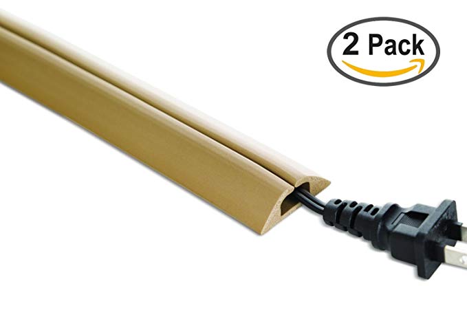 UT Wire UTW-CPM5-BG Compact Cord Protector with Single Channel, 5', Beige - (2 Pack)