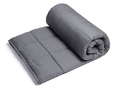 Weighted Blanket for Adults (15 lbs for 100 -150 lbs individuals) by Sivio, Perfect for Fall Asleep Faster and Sleep Better, Reduce Anxiety, Autism，Sensory Processing Disorder (60" x 80", Dark Gray)